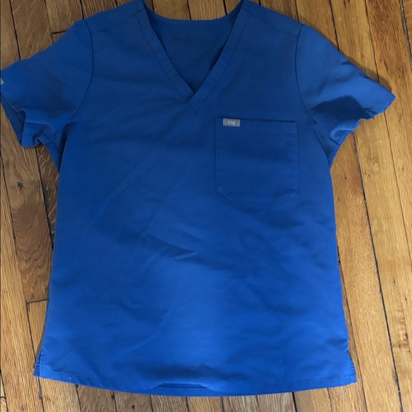 Figs Tops - Figs Deep Blue V-Neck Scrub Top